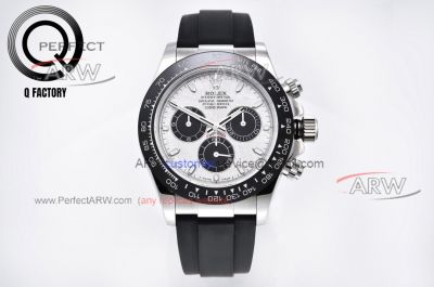 AAA replica QF factory Rolex Daytona V3 Swiss 4130 movement rubber strap watch 40mm 